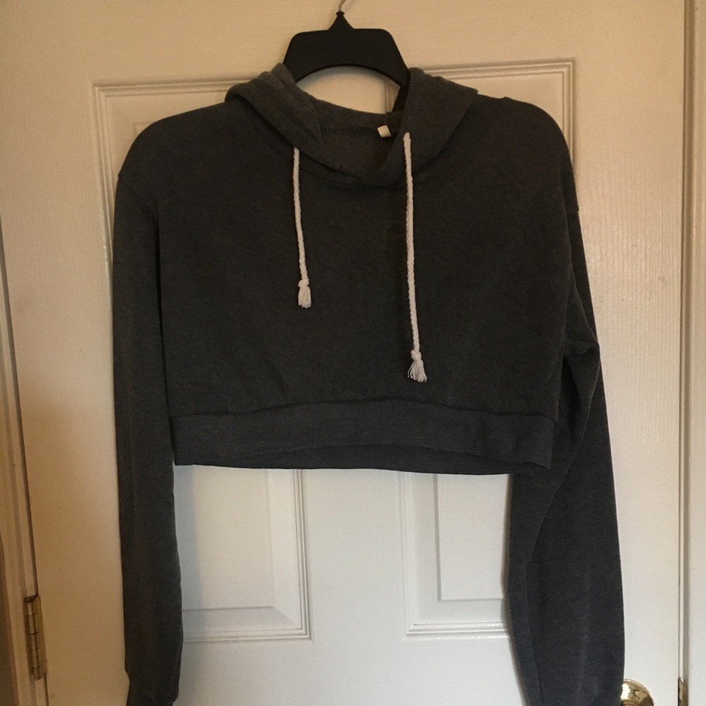 Dark Grey crop hoodie